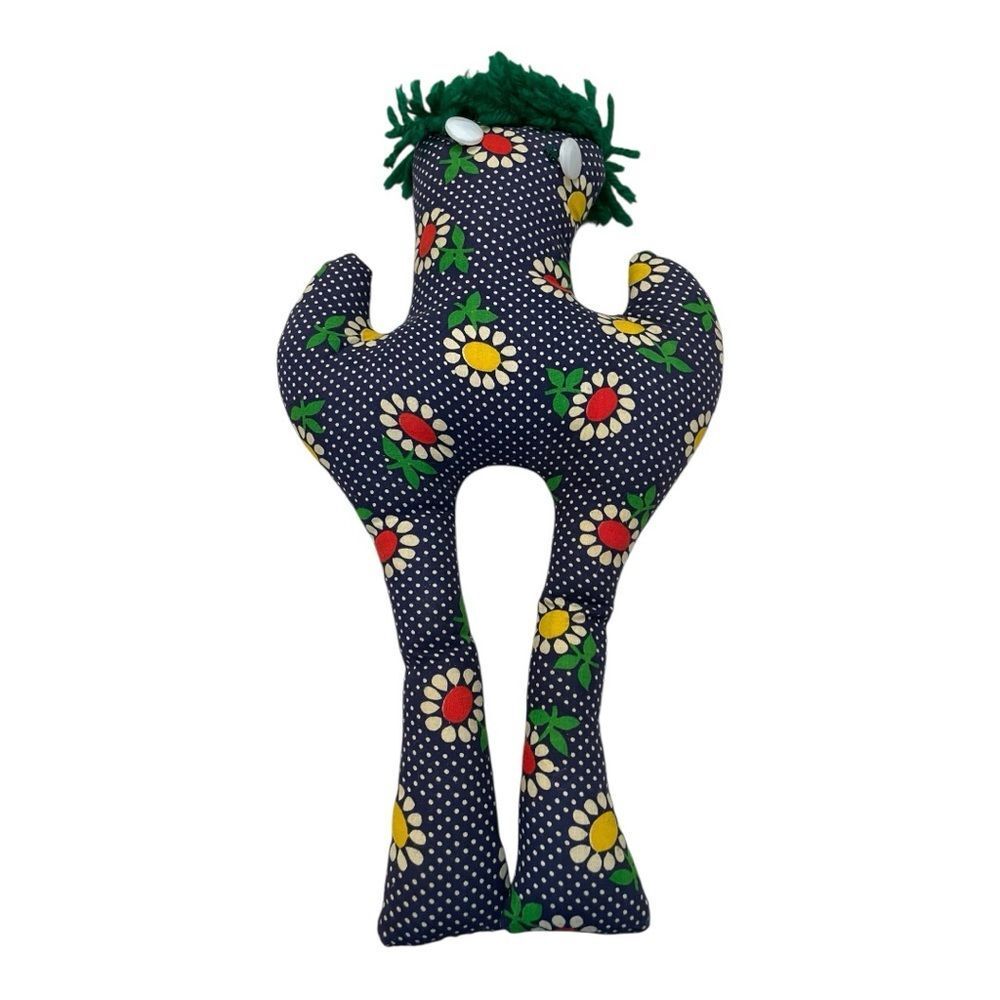 Hand Crafted Floral Dammit Doll - Blue‎ and Green